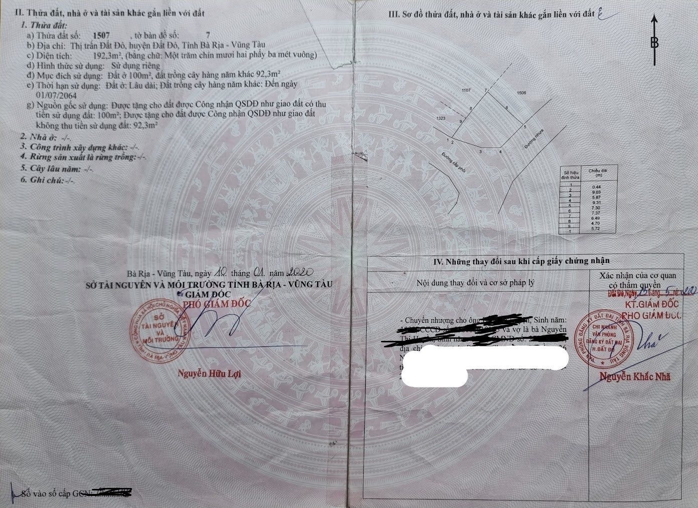 Đất hai mặt tiền đường Nam Kỳ Khởi Nghĩa, thị trấn Đất Đỏ, Bà Rịa - Vũng Tàu