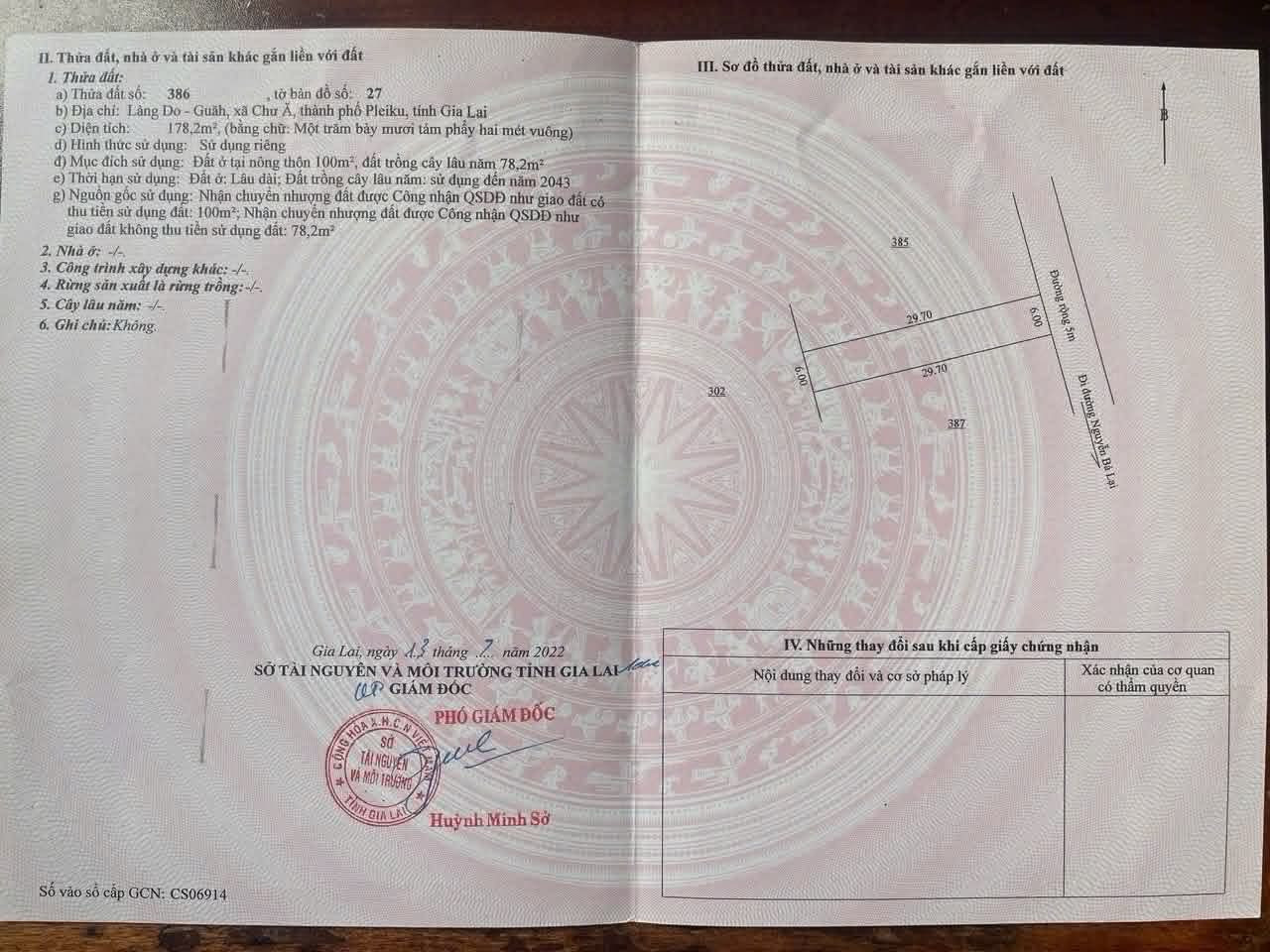 Đất Có thổ Cư hẻm Nguyễn Bá Lại