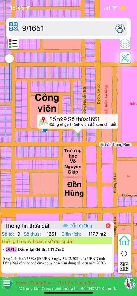 Chính chủ em cần bán lô đất đường Nguyễn Đình Chiểu Phường Trảng bom thành phố Đồng Nai