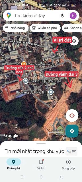 Bán Đất 222m2 giá 3.5tỷ tại Đường Nguyễn Thái Bình Phường Phú Hòa Thành phố Thủ Dầu Một Bình Dương
