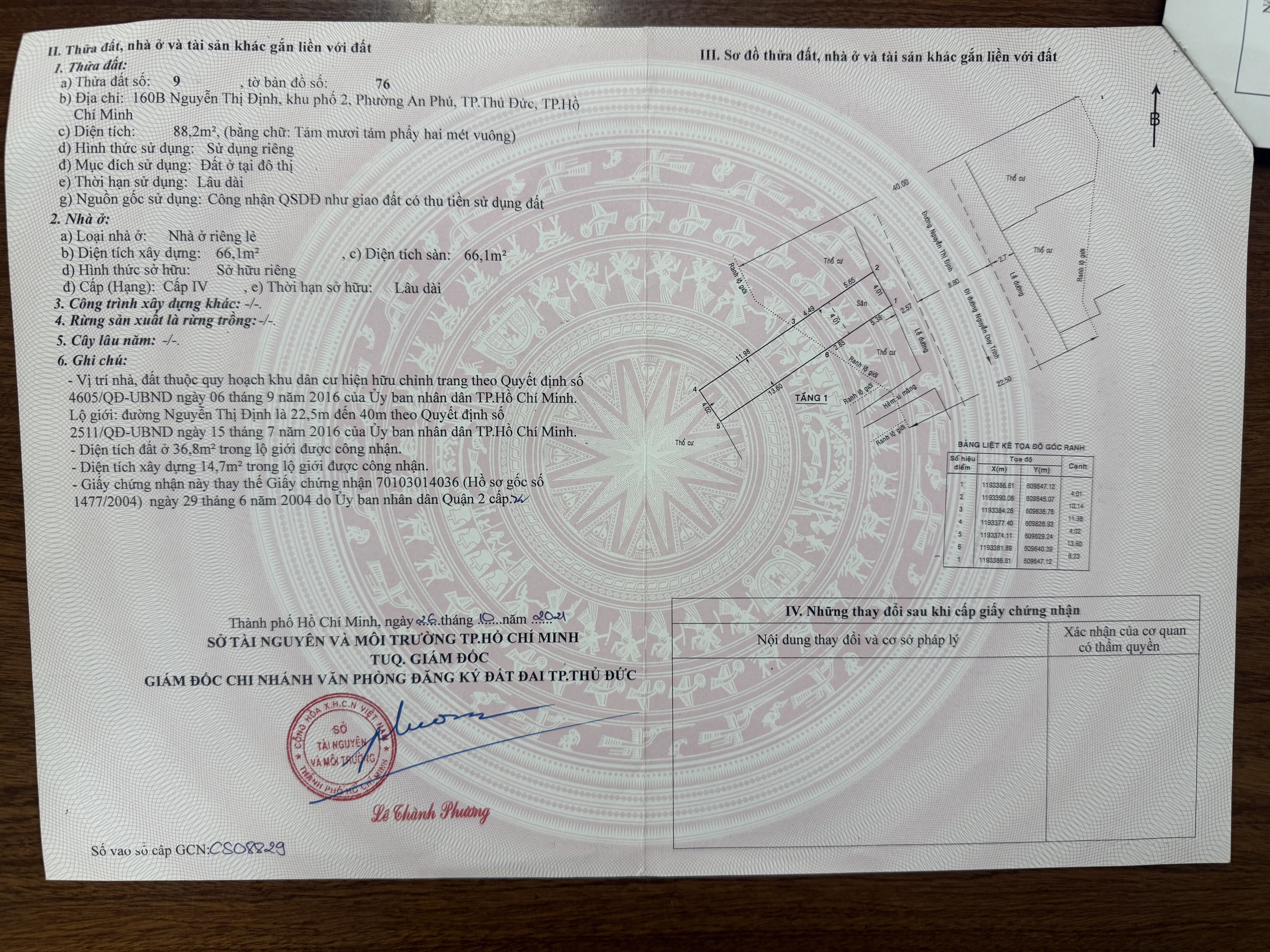 Chính chủ bán nhà 88,2m, ở 160B Nguyễn Thị Định, P. An Phú ( Bình Trưng mới ), Tp. Thủ Đức ( Q.2 cũ),Tp HCM