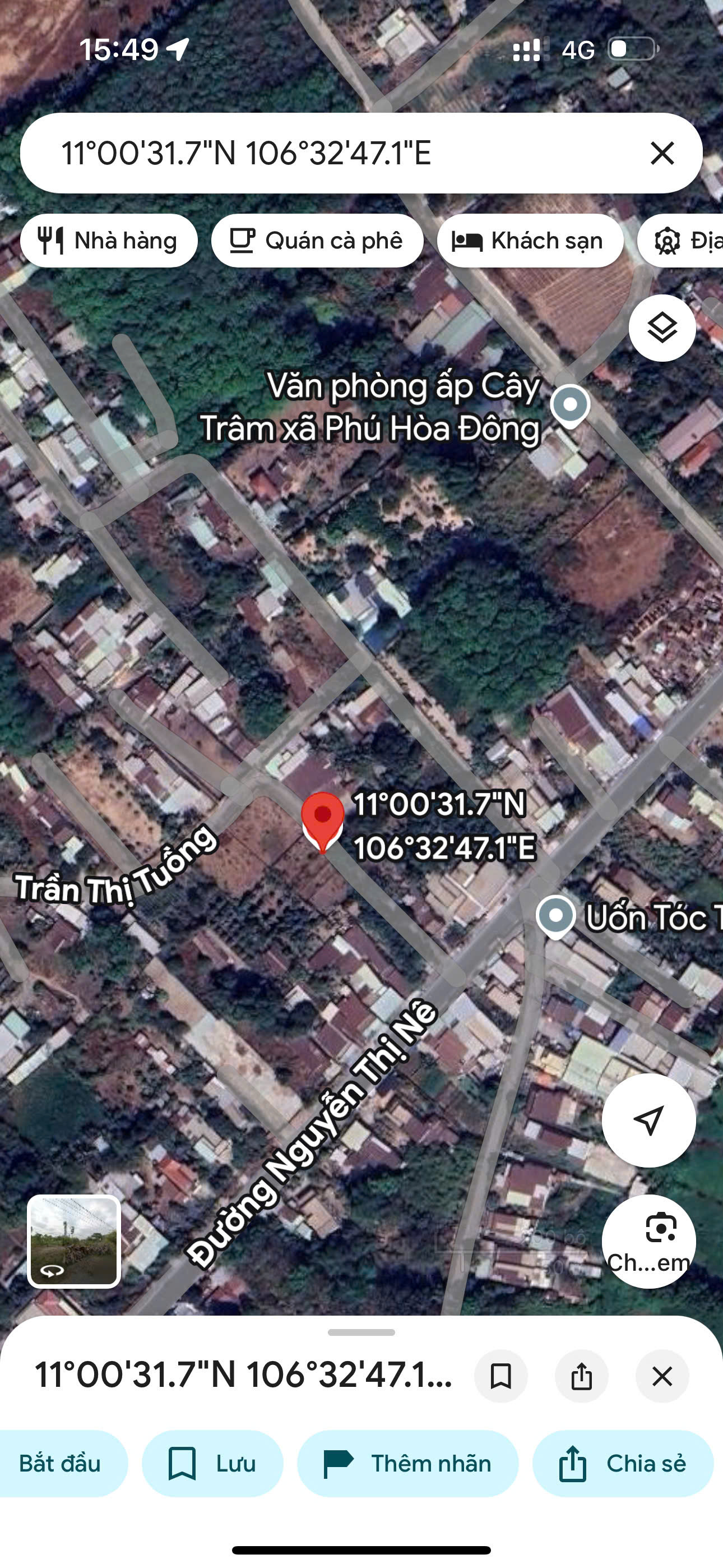 Cần tiền bán lô đất 1 sẹc 50m đường Nguyễn Thị Nê, dt 107m2, full thổ cư, xã Phú Hòa Đông.