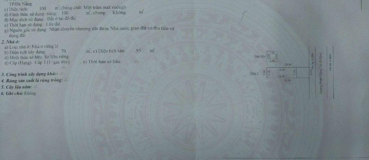 BÁN NHÀ GÁC ĐÚC KIÊN CỐ – MẶT TIỀN PHẠM CÔNG TRỨ, HÒA XUÂN