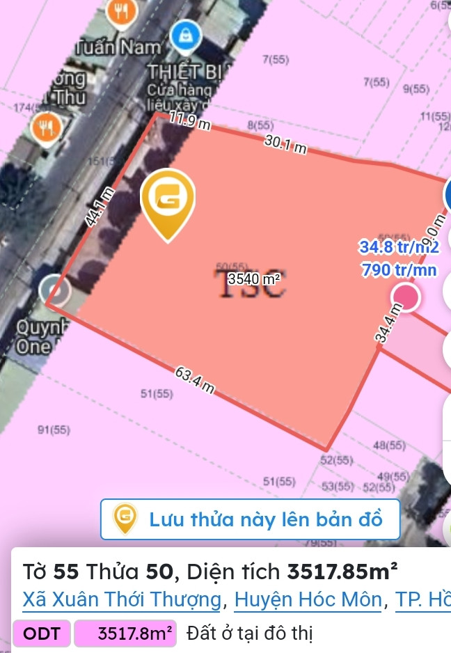 Bán nhà 3235m² ngang 44m giá 100 tỷ tại Xã Xuân Thới Thượng Huyện Hóc Môn