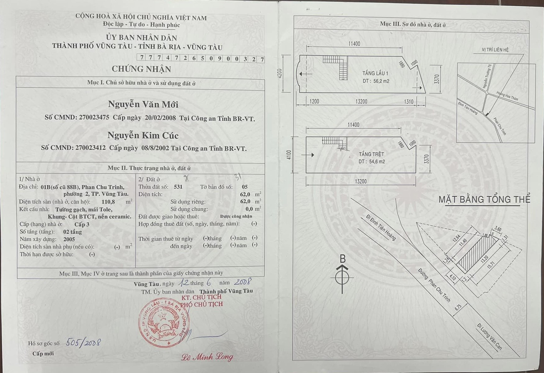 BÁN NHÀ 1 TRỆT 1 LẦU MẶT TIỀN PHAN CHU TRINH, GẦN BIỂN BÃI TRƯỚC - 8.5 TỶ - 62m2