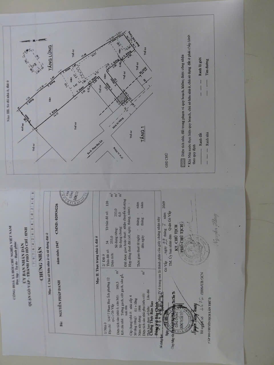 Bán nhà 430/15a phan huy ích p12 gv
