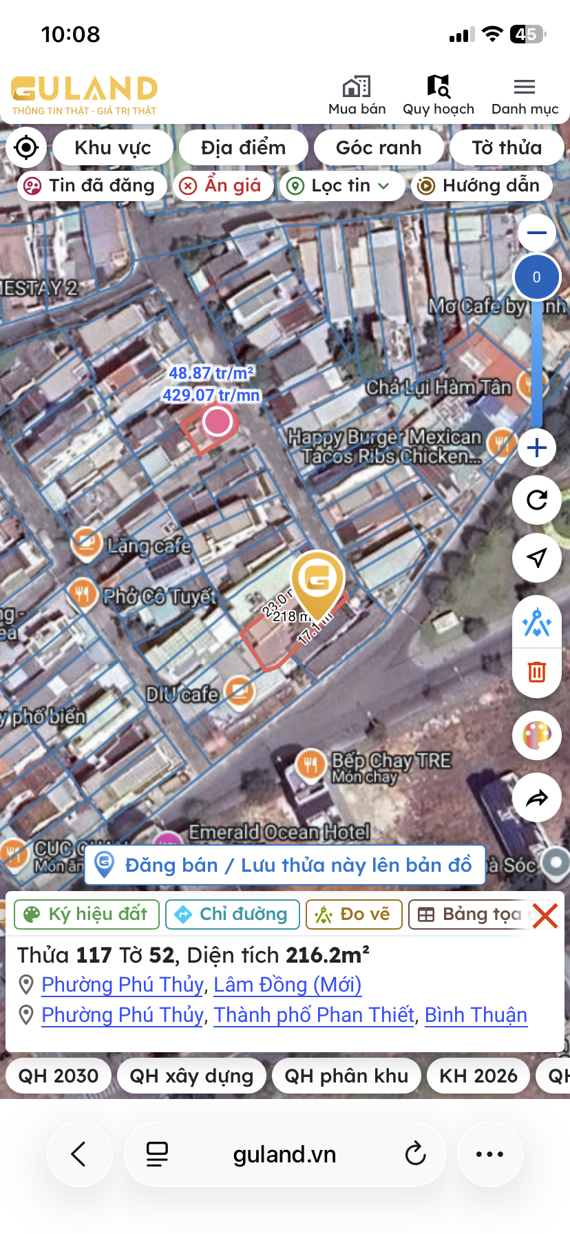 Bán Nhà riêng 216m² thổ cư 125m² giá 7.78 tỷ tại Đường Phan Trung Phường Phú Thủy Thành phố Phan Thiết Bình Thuận