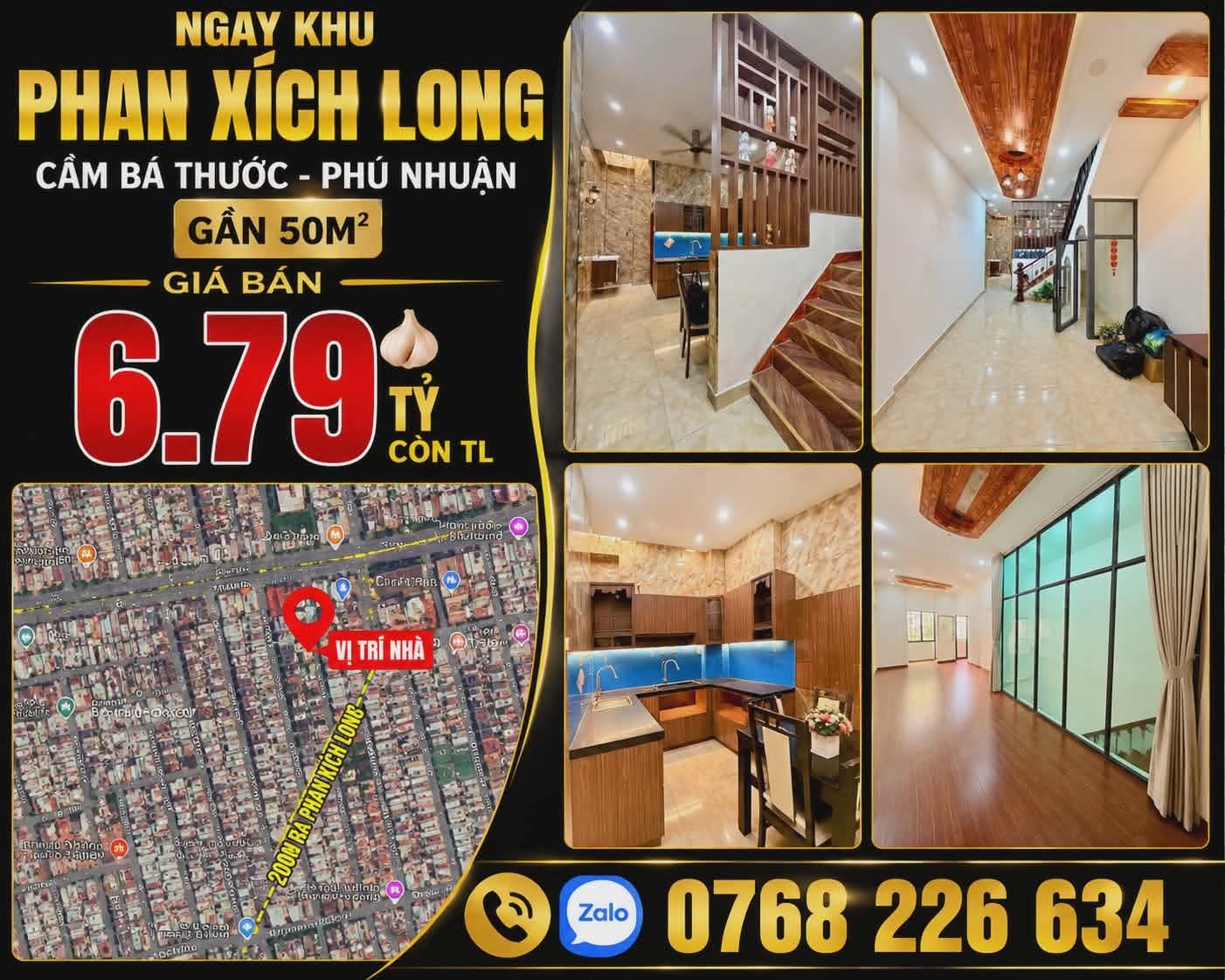 Bán Nhà riêng 48,2m² thổ cư 48,2m² giá 6.79 tỷ tại Đường cầm Bá Thước, Phường Cầu Kiệu TP. Hồ Chí Minh