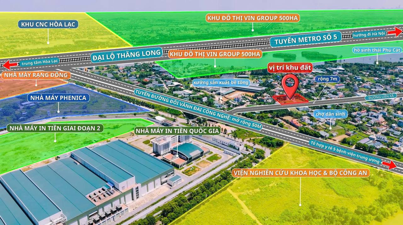 Bán các lô đất khu Phú Cát gần nhà máy in tiền Quốc Gia