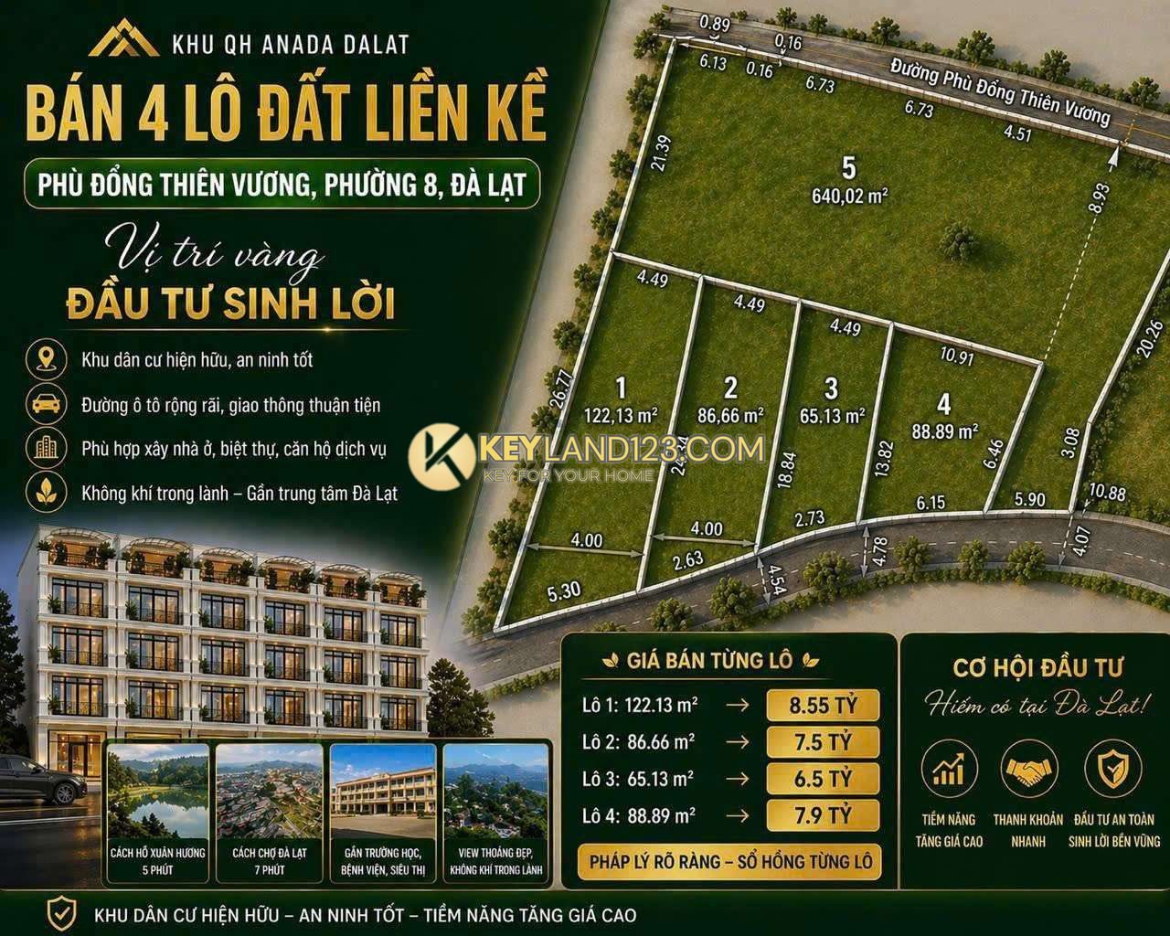BÁN LÔ ĐẤT LIÊN KẾ KHU ANADA P8 , ĐÀ LẠT