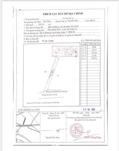 Bán đất tại Phú Mỹ - Tóc Tiên, giá 30 tỷ, 2011 m2 đẹp, nhiều tiện ích