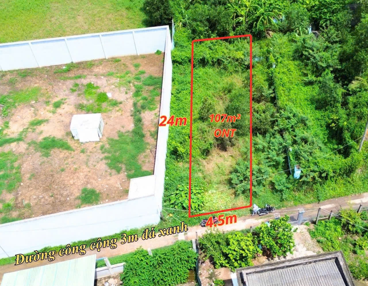 ⭐️ 107m thổ cư Nhựt Chánh, Bến Lức. Đường xe hơi cách QL1A chỉ 400m