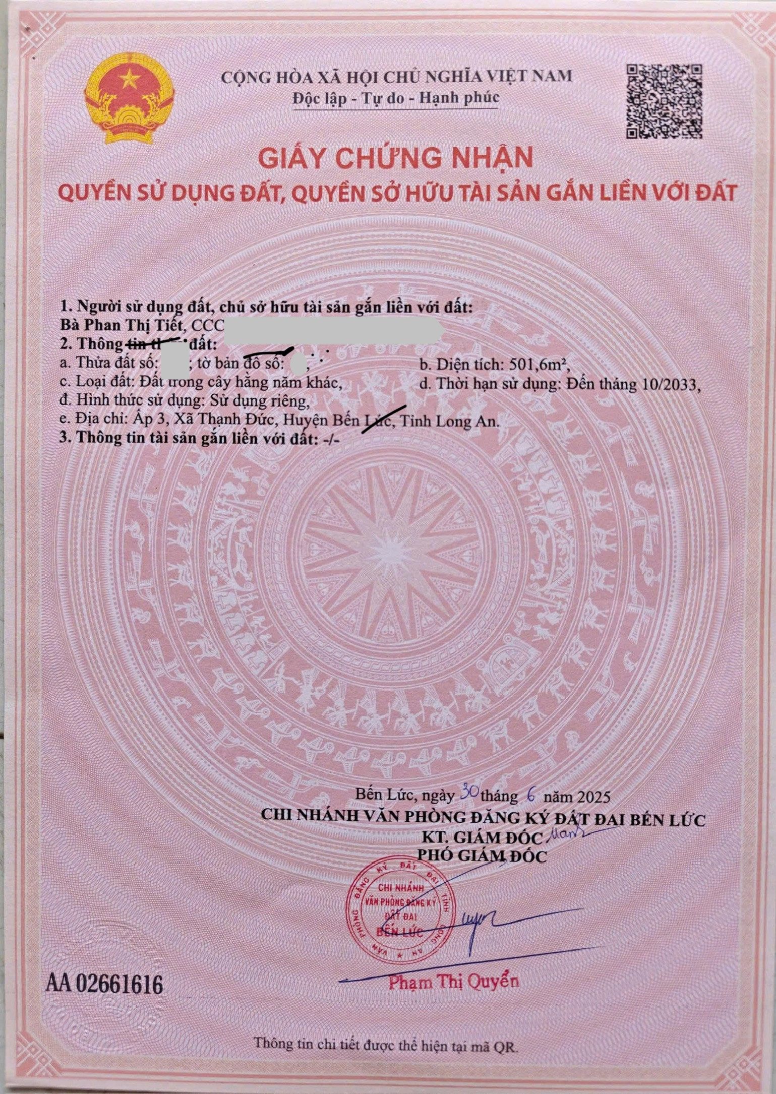 Bán 500mv đất vườn