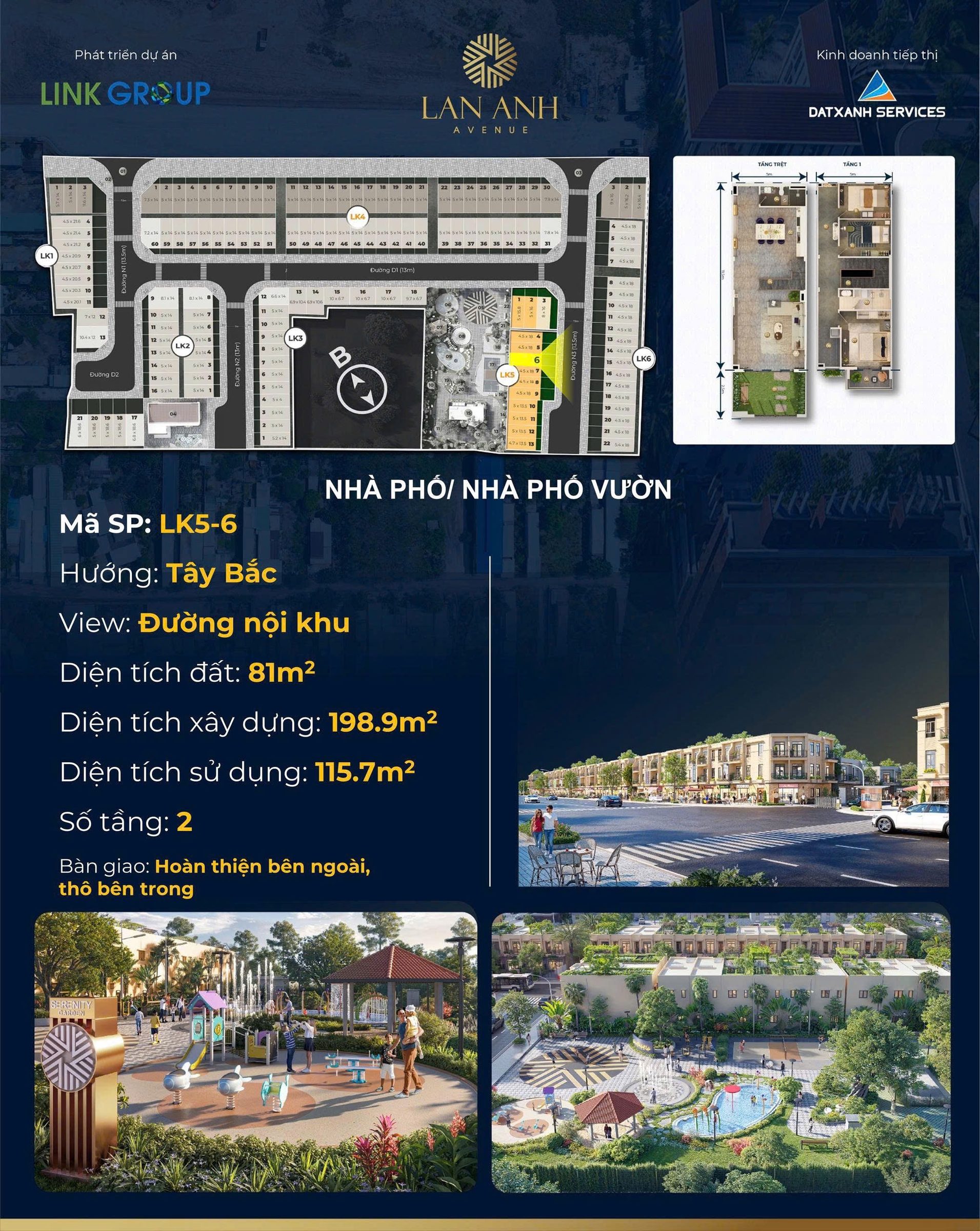 nhà phố liền kề LAN ANH LAVENUE