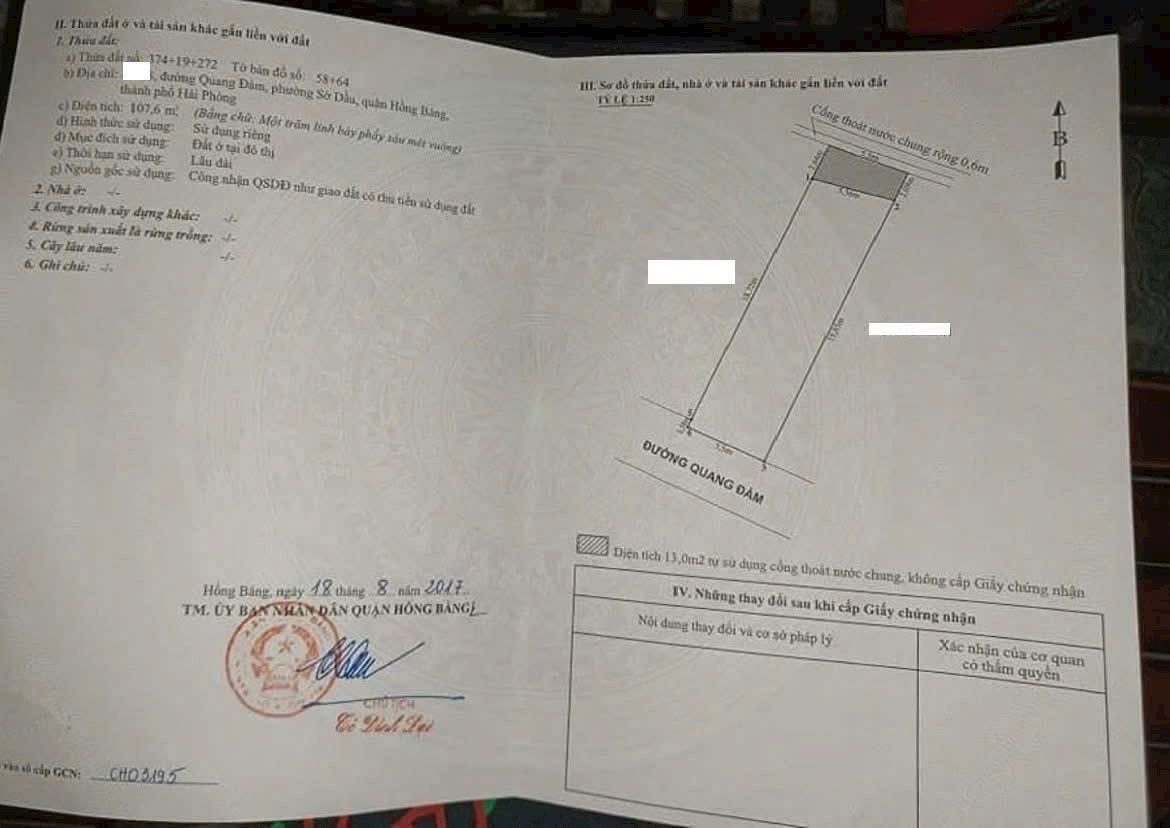 🔥 BÁN ĐẤT TẶNG NHÀ – QUANG ĐÀM, SỞ DẦU, HỒNG BÀNG – 107,6m² – CÓ SẴN DÒNG TIỀN 🔥
