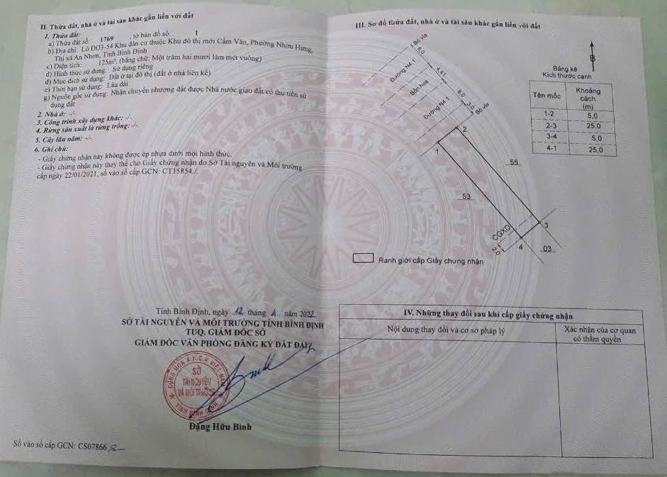 Bán đất nền dự án tại KĐT Cẩm Văn, Đường Quốc Lộ 1A, Phường Nhơn Hưng, An Nhơn, Bình Định, với diện tích 125m², giá bán 2,9 tỷ.