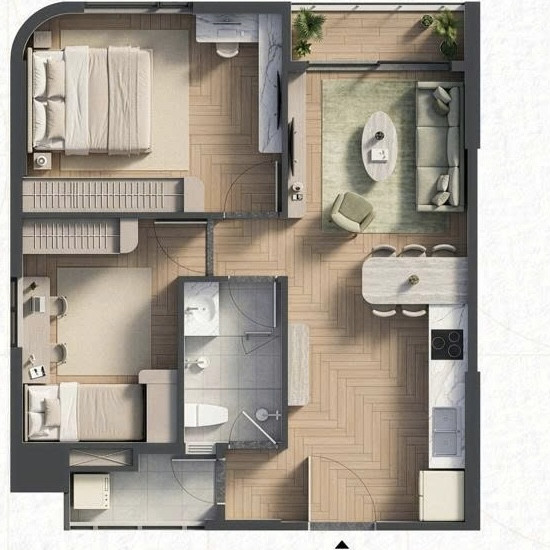Bán căn hộ CC 2PN, 71m2, Tầng 8 Hiếm, ban công view hồ bơi, QL1K, Dĩ An