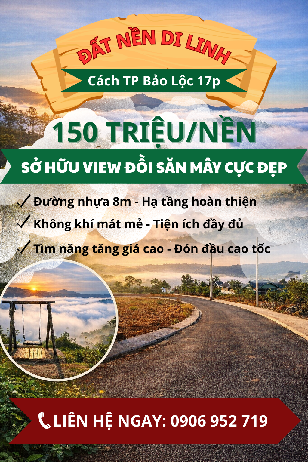 🌿 Chỉ 150 triệu – sở hữu ngay lô đất view đồi săn mây tuyệt đẹp tại Di Linh.