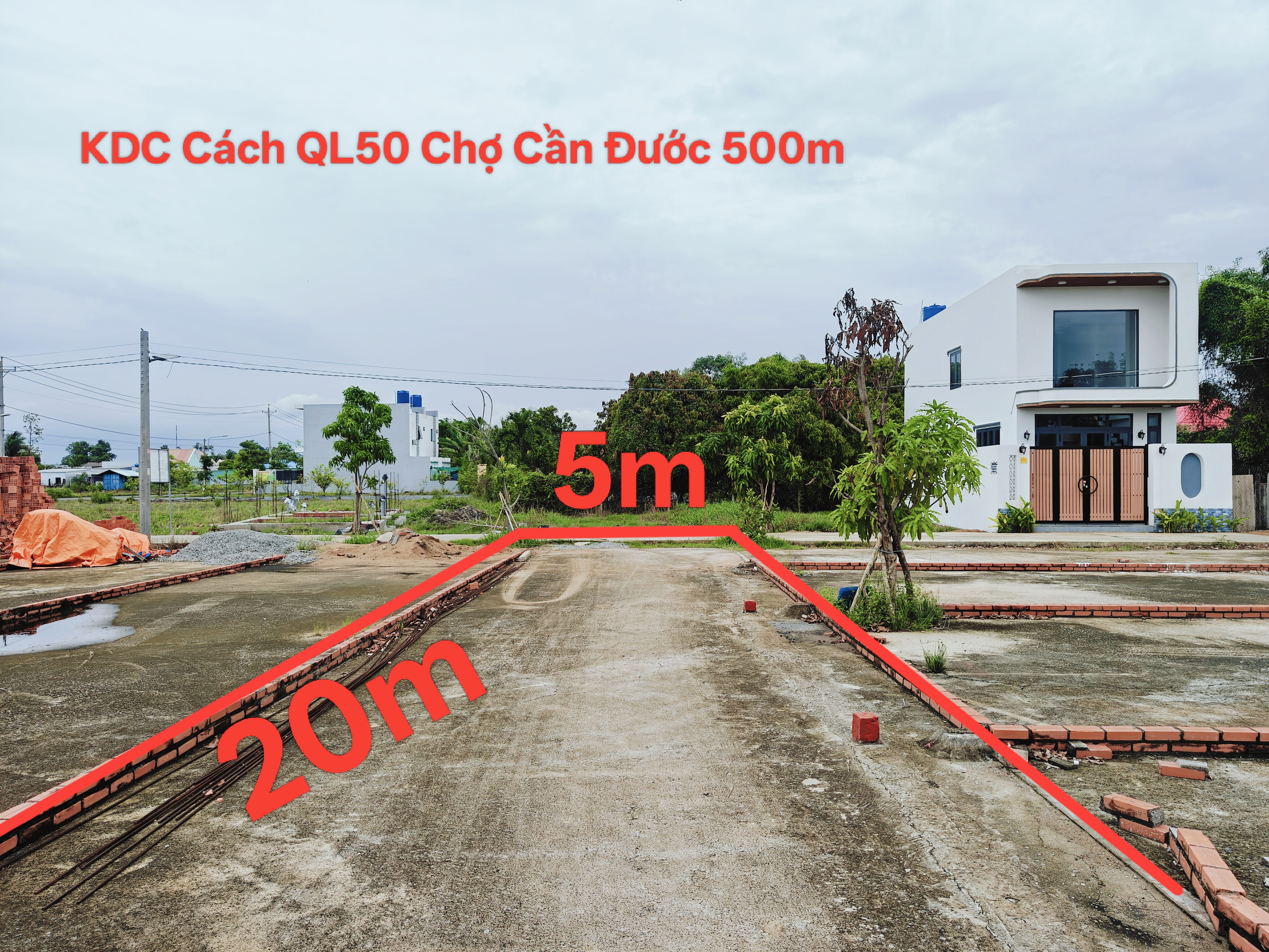 Bán đất 5X20 thổ cư full ODT phường Cần Đước tỉnh Tây Ninh