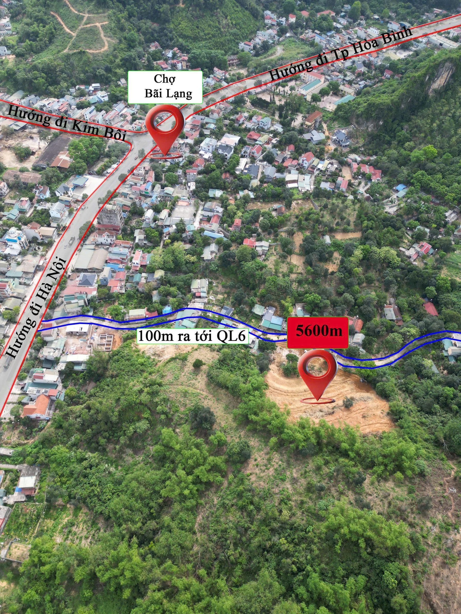 5600m tại thị trấn Lương Sơn - Hòa Bình giá chỉ hơn 1tr\m