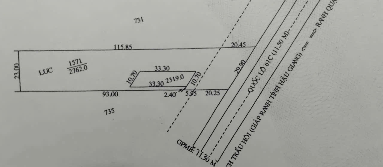 🏠BÁN 3.063m²(có 300 thổ cư). MẶT TIỀN QUỐC LỘ 61C, PHONG ĐIỀN, TP CẦN THƠ.