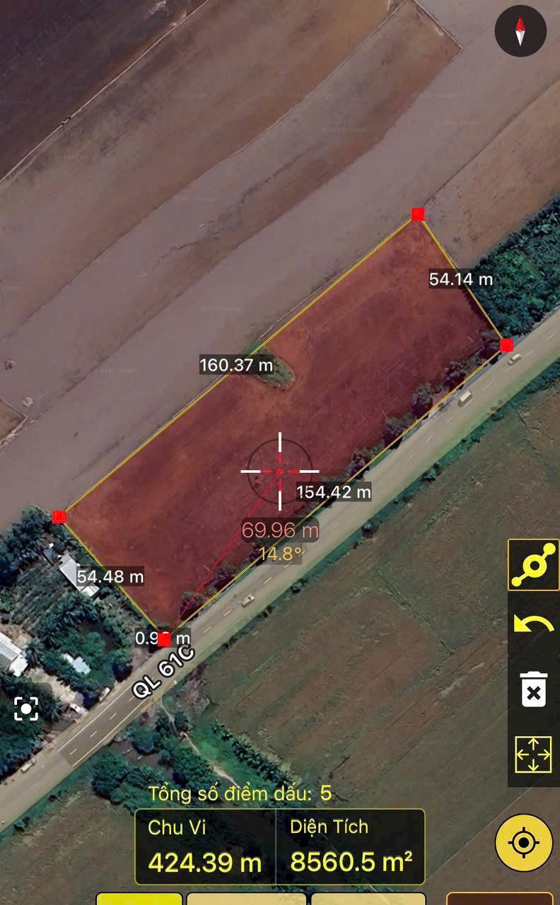 Bán đất 8500m² ngang 154m giá 12.5 tỷ tại đường Quốc Lộ 61C Xã Vị Thanh 1