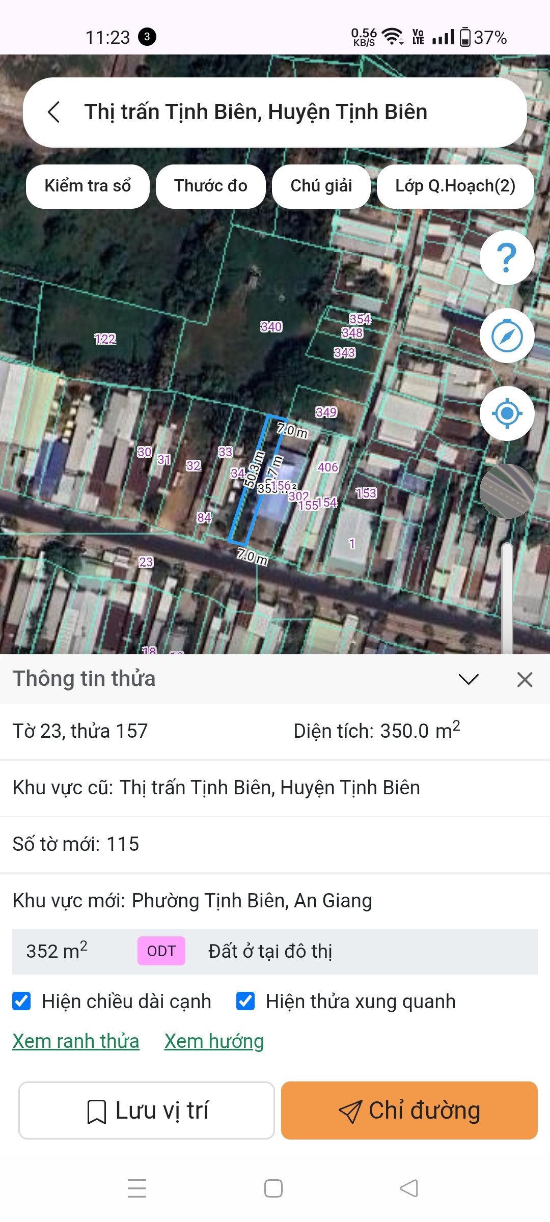 Bán đất 350m² full thổ cư ngang 7m giá 6.5 tỷ tại Đường Quốc lộ 91 Phường Tịnh Biên