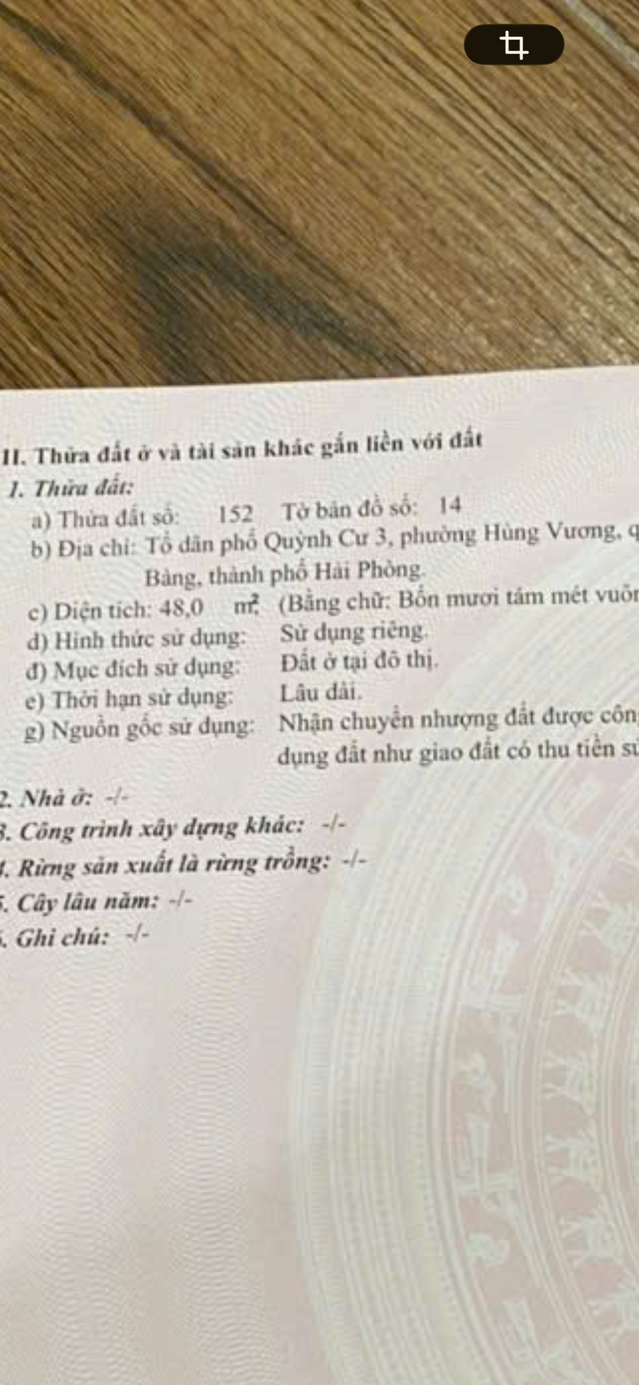Bán lô đất Tổ dân phố Quỳnh Cư 3, Hồng Bàng, Hải Phòng