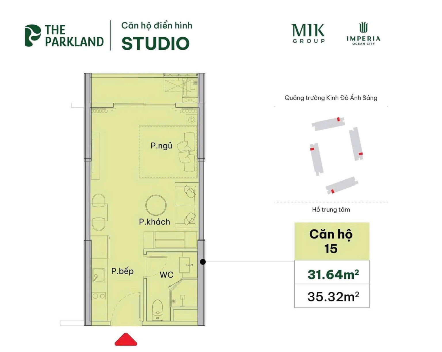 Bán gấp căn studio 31,69m² view siêu thoáng The Parkland - Imperia Ocean City, giá chỉ 2,5 tỷ!