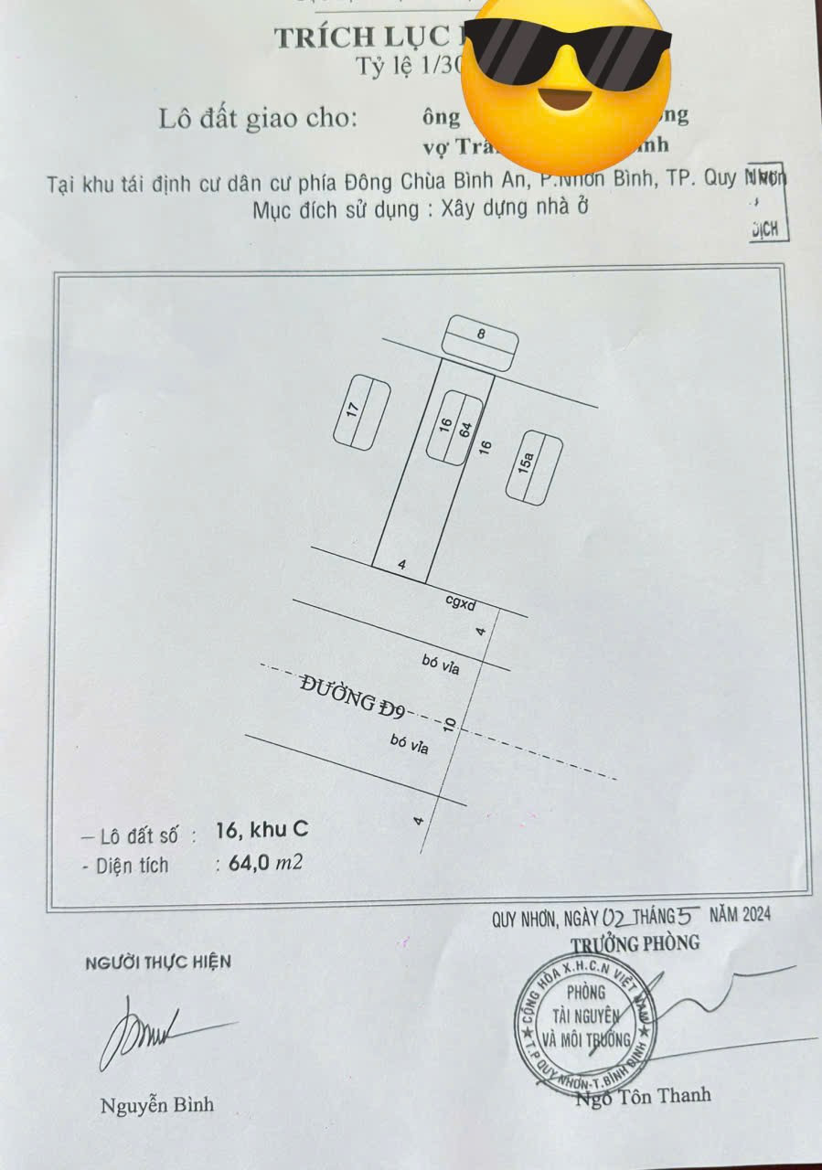 Bán lô đất mặt tiền đường huỳnh văn thống dt 64m2 giá 2ty150