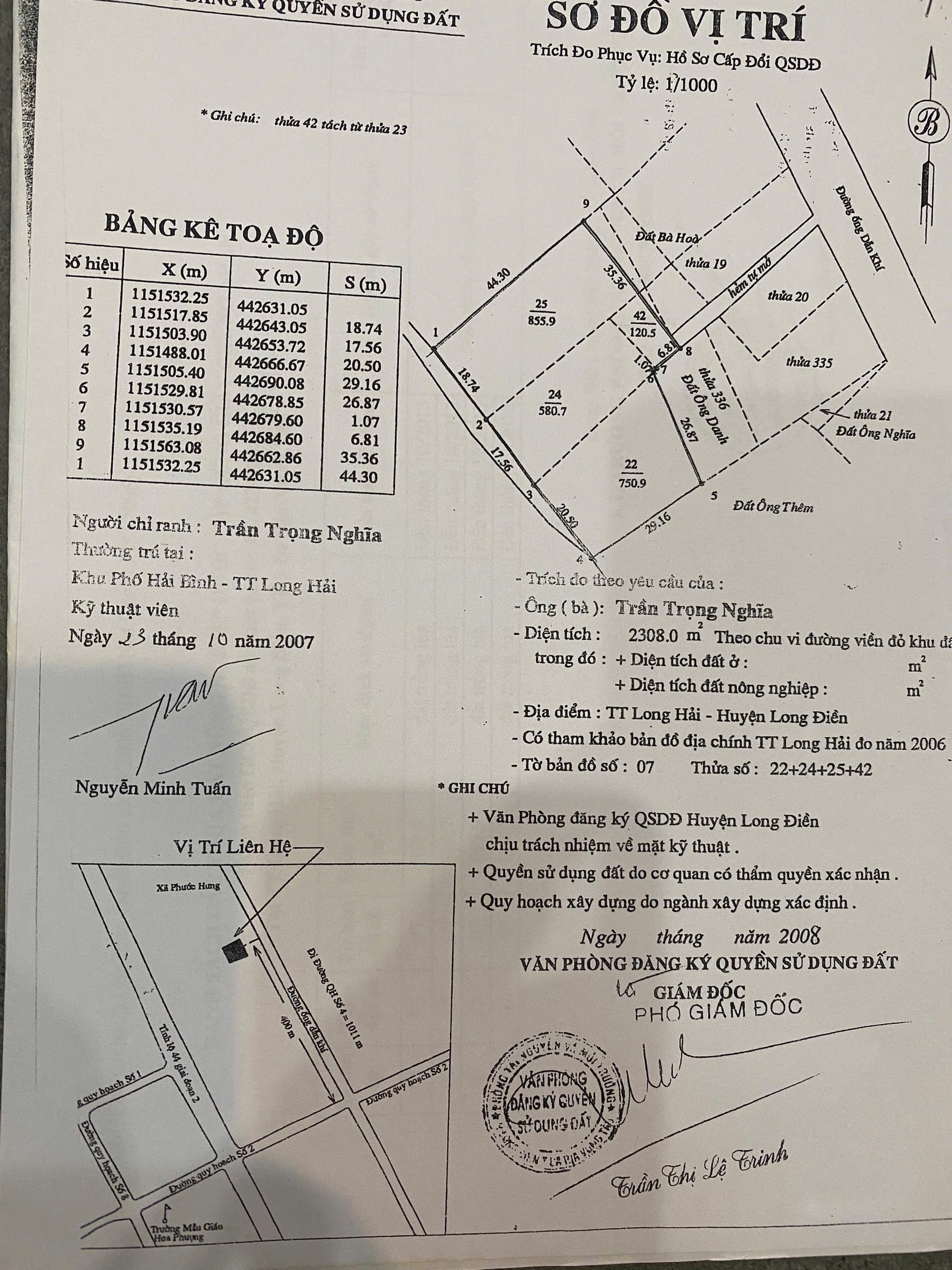 Bán Đất 2300m2 giá 23 tỷ tại Đường số 1 Thị trấn Long Hải Huyện Long Điền Bà Rịa - Vũng Tàu