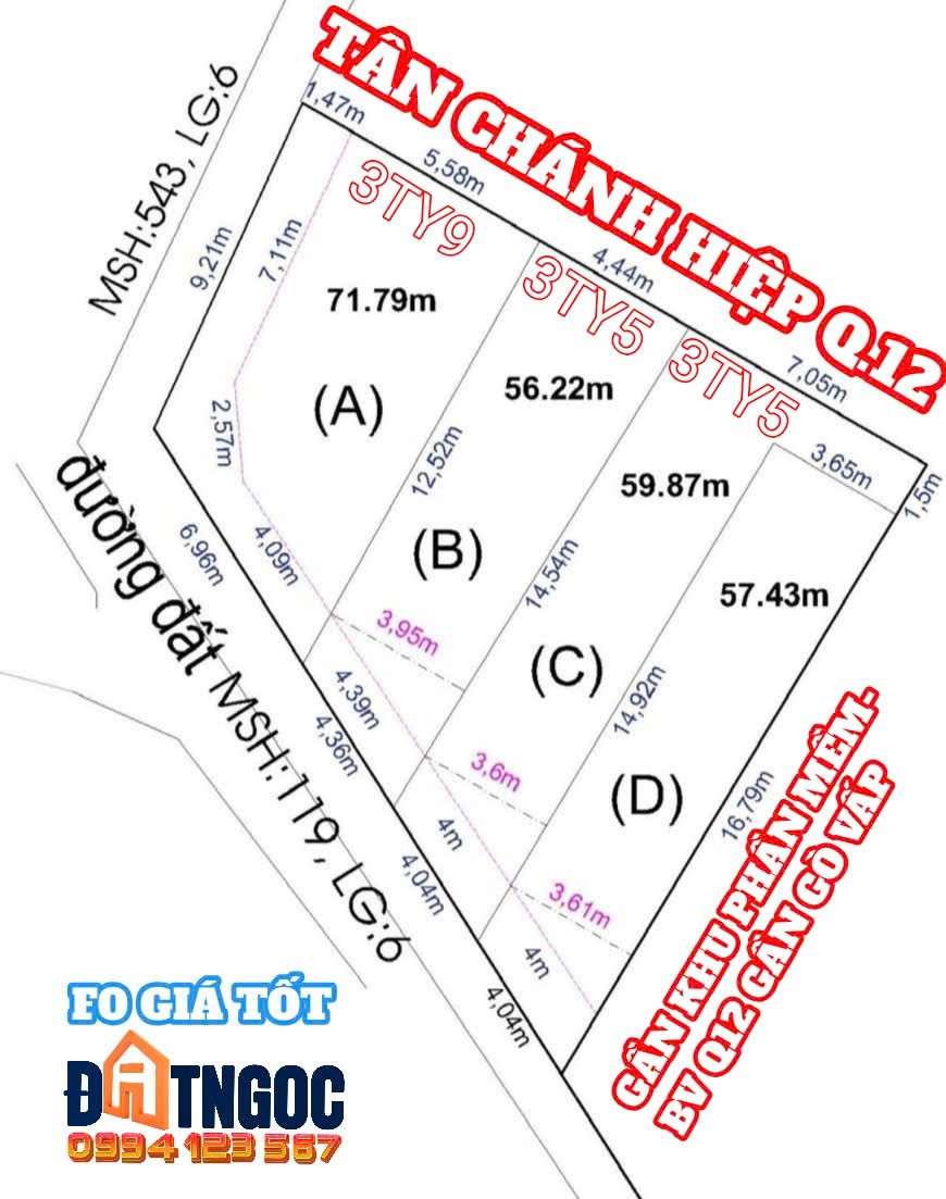 🟥Đất nền phân lô sổ mới 52m² thổ cư ngang 4m giá 3.5 tỷ tại hẻm Đường số 26 Phường Trung Mỹ Tây gần CV Phần mềm Quang Trung