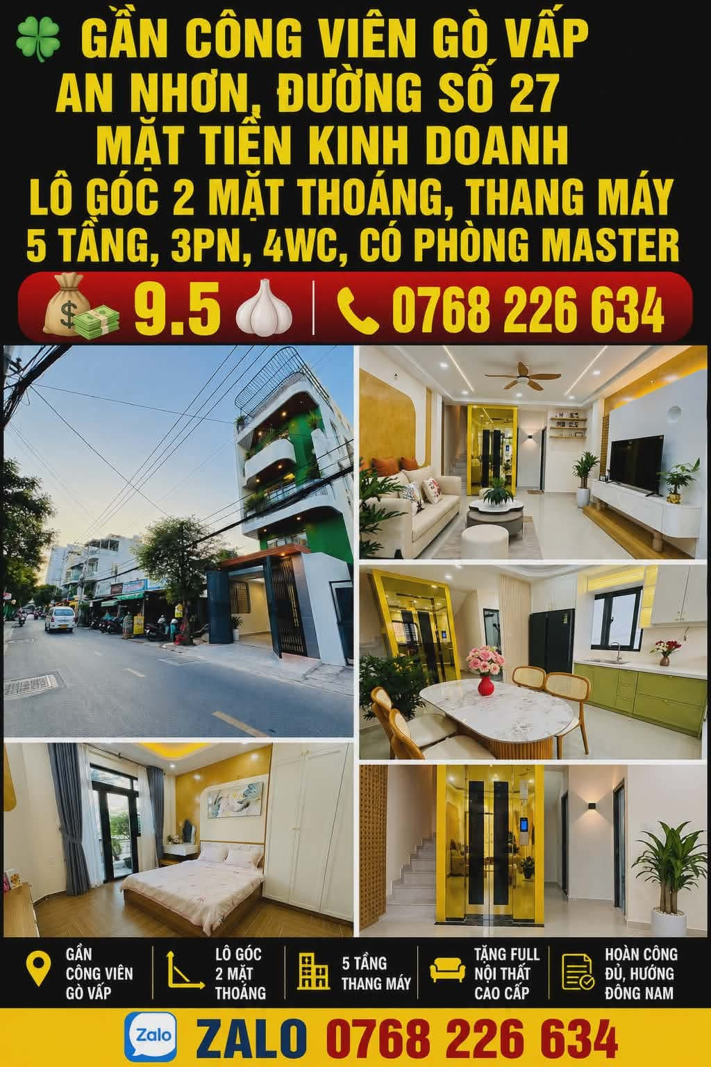 🍀 GẦN CÔNG VIÊN GÒ VẤP, AN NHƠN, ĐƯỜNG SỐ 27, MẶT TIỀN KINH DOANH, LÔ GÓC 2 MẶT THOÁNG, THANG MÁY 💰 9.5 🧄 📱 0768 226 634

💰 9.5 🧄 còn TL
