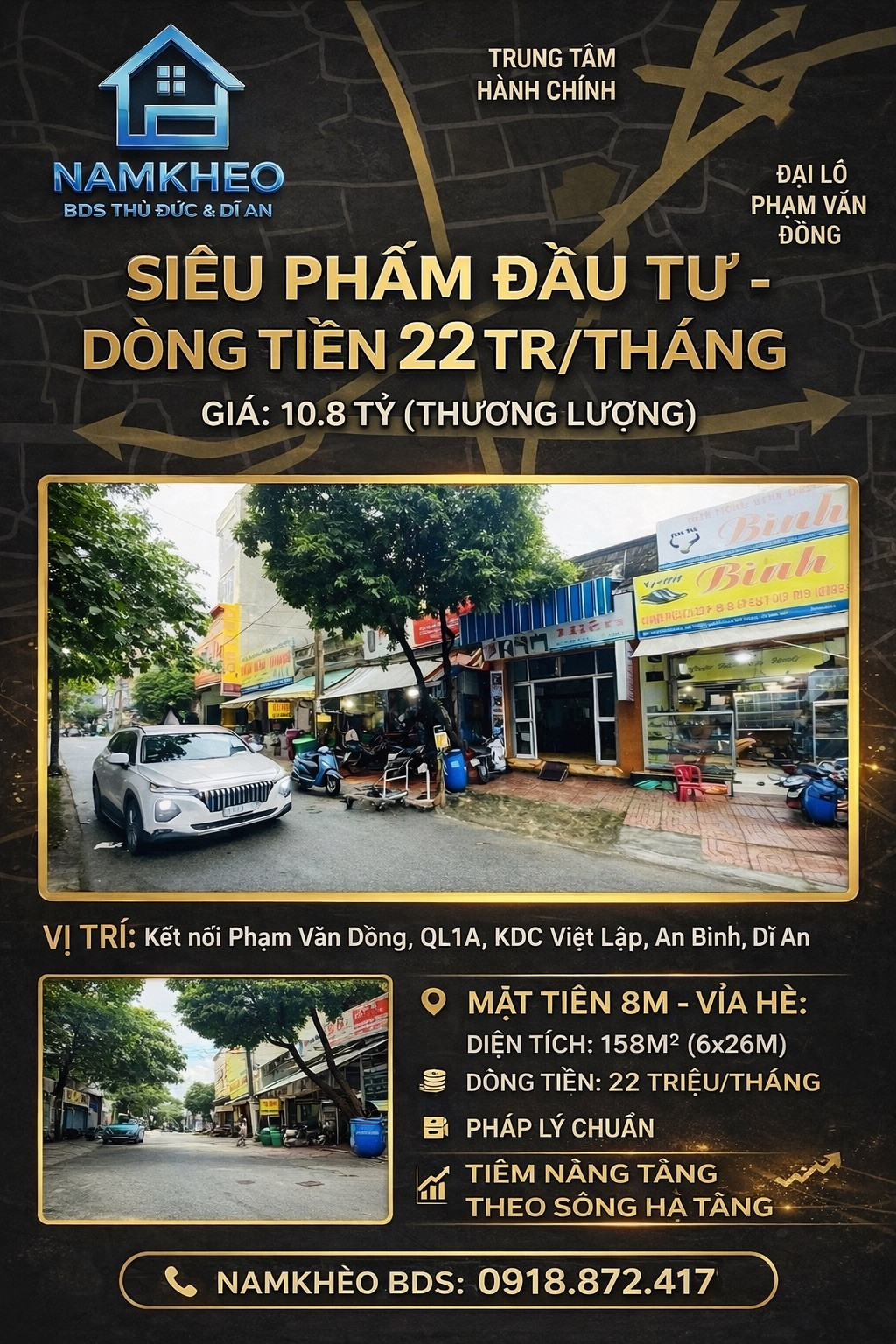 CÔNG THỨC KẾT HỢP "3 TRONG 1" CHO 2026 : CHỐN AN CƯ ĐẲNG CẤP + CỖ MÁY CHDV IN TIỀN + TÀI SẢN TÍCH LŨY DÀI HẠN SÁT PHẠM VĂN ĐỒNG! 158M2