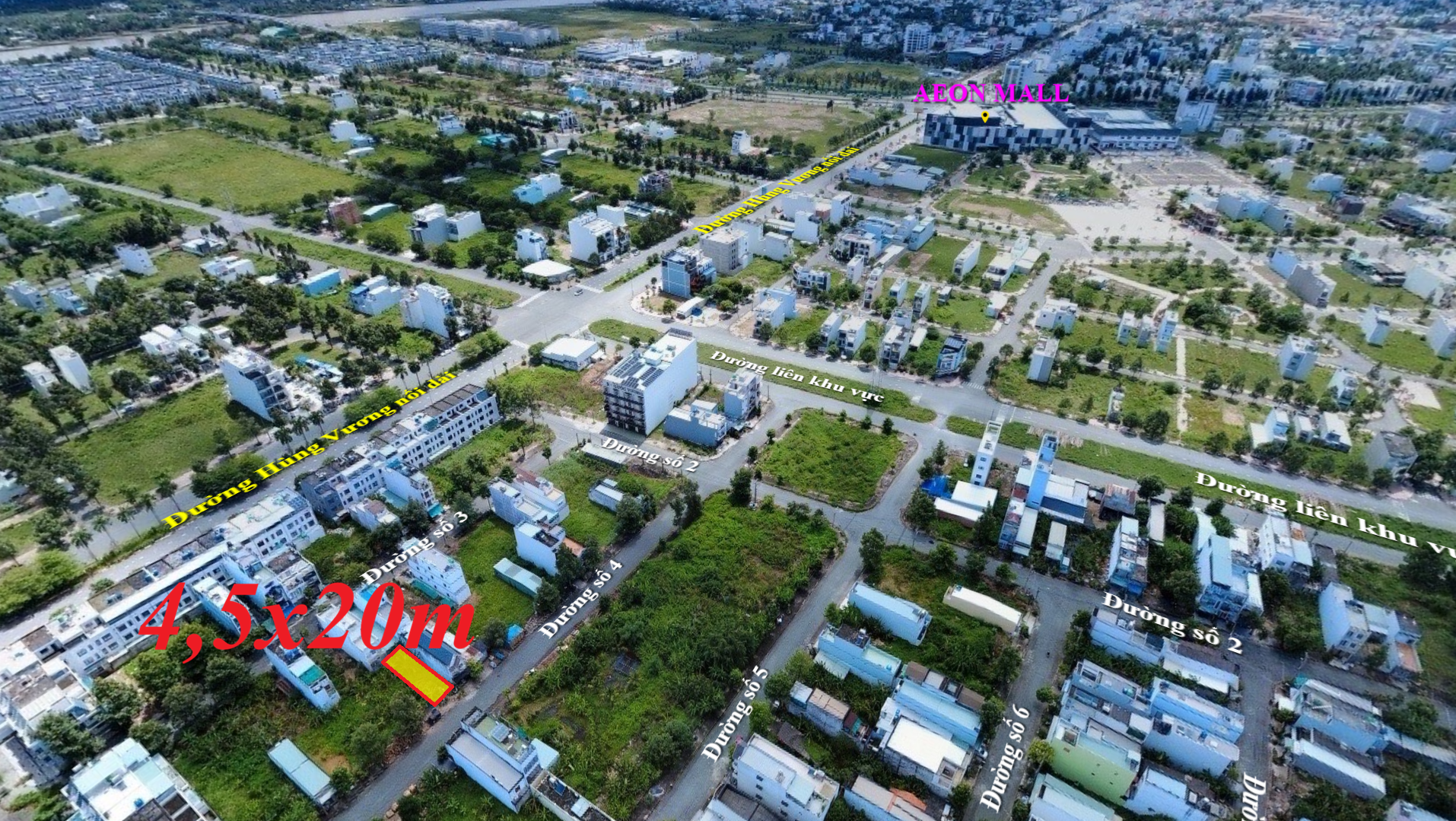 Bán nền đẹp đường số 4, phường 6, Tp.Tân An(cũ) ngay khu AEON Tân An.