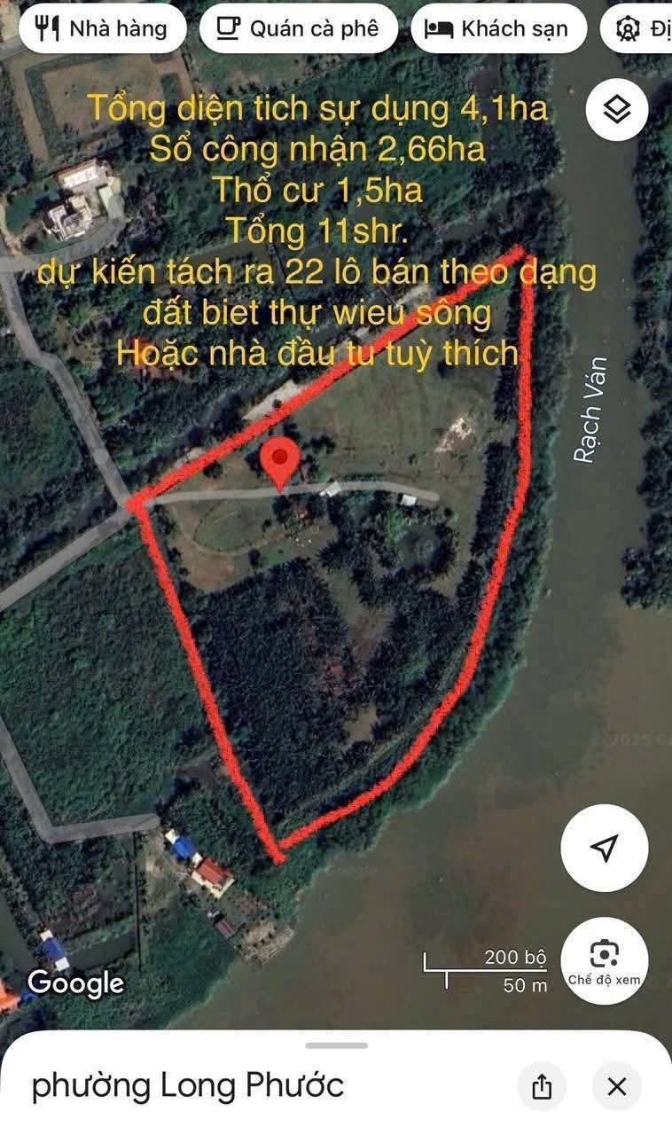 Bán đất 48000m² có sẵn 15649m² thổ cư ngang 352m giá 1000 tỷ tại Đường Số 8 Phường Long Phước