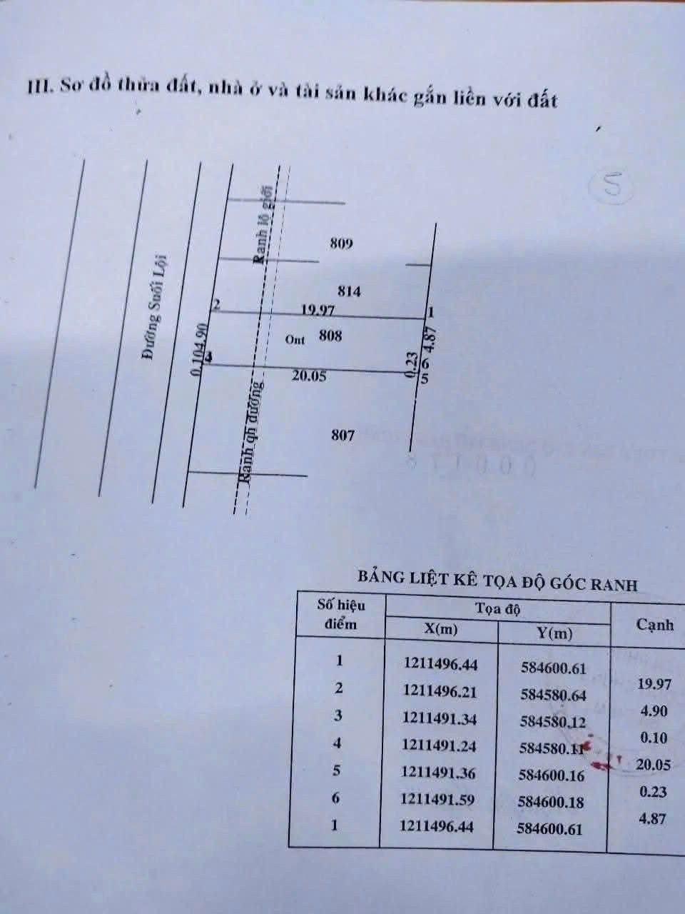 Bán đất mặt tiền suối lội - tân thông hội củ chi 101.1m² có sẵn 72m² thổ cư ngang 5m giá 2.9 tỷ