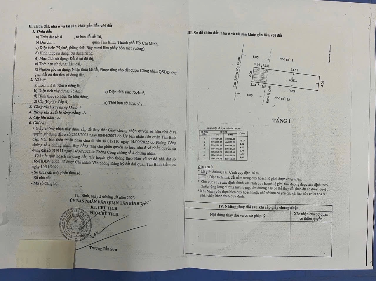 Bán nhà Tân Canh, Phường 1, Quận Tân Bình – Giá 17 tỷ