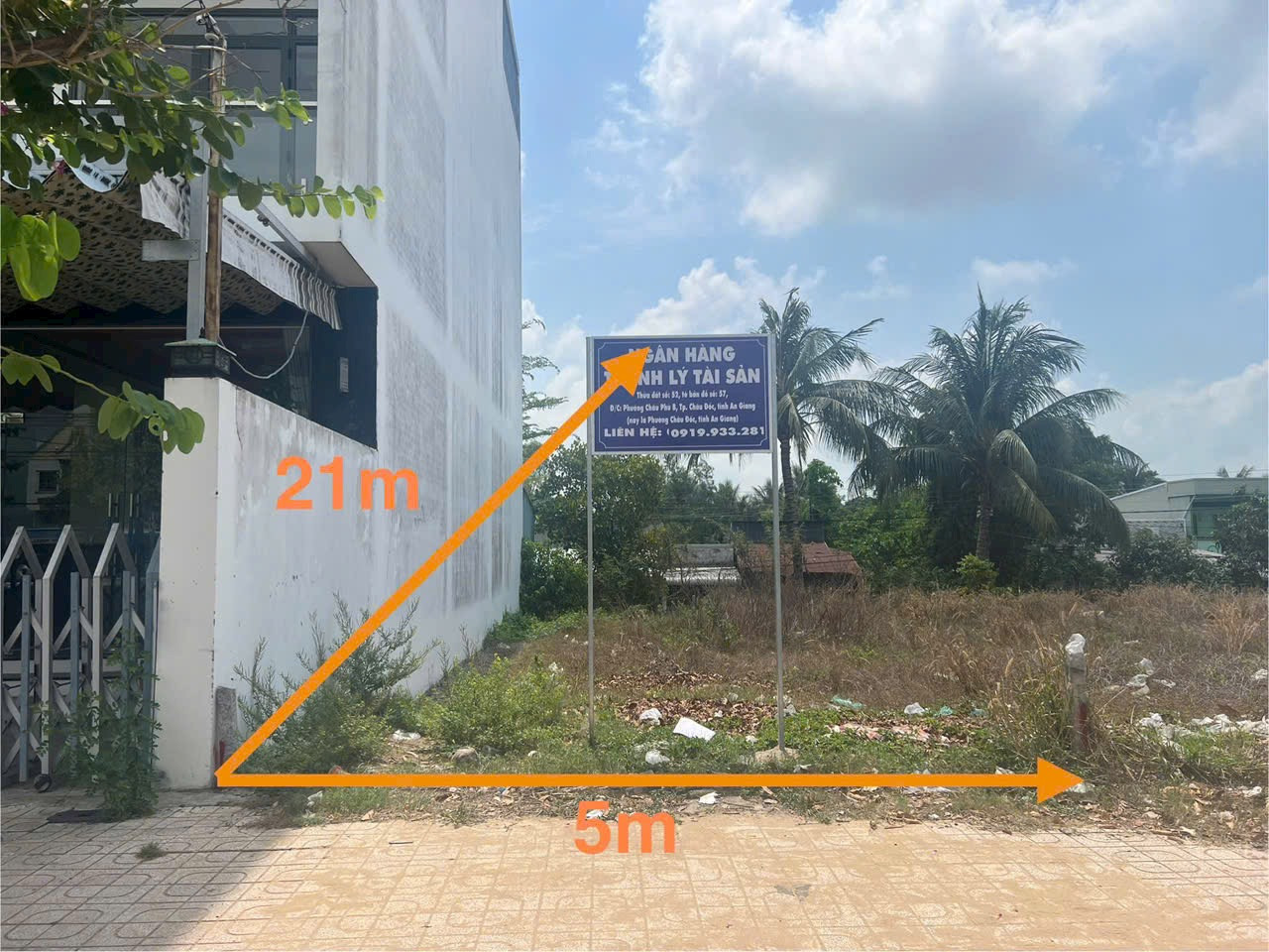 Bán Đất 104m² thổ cư 104m² giá 2.58 tỷ tại Đường Tân Lộ Kiều Lương (QL91) Phường Châu Đốc An Giang