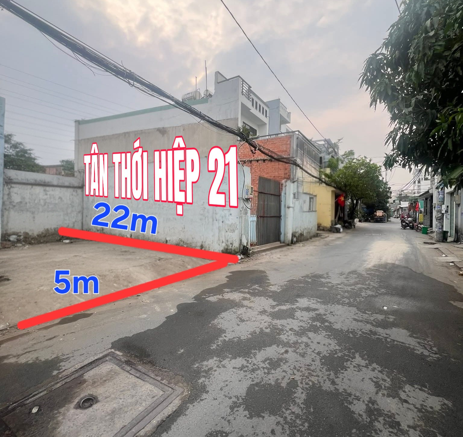 🟥Bán lô đất mặt tiền Tân Thới Hiệp 110m² full thổ cư ngang 5x22m giá 6ty150 có giá tốt KD LH 0994 123 567