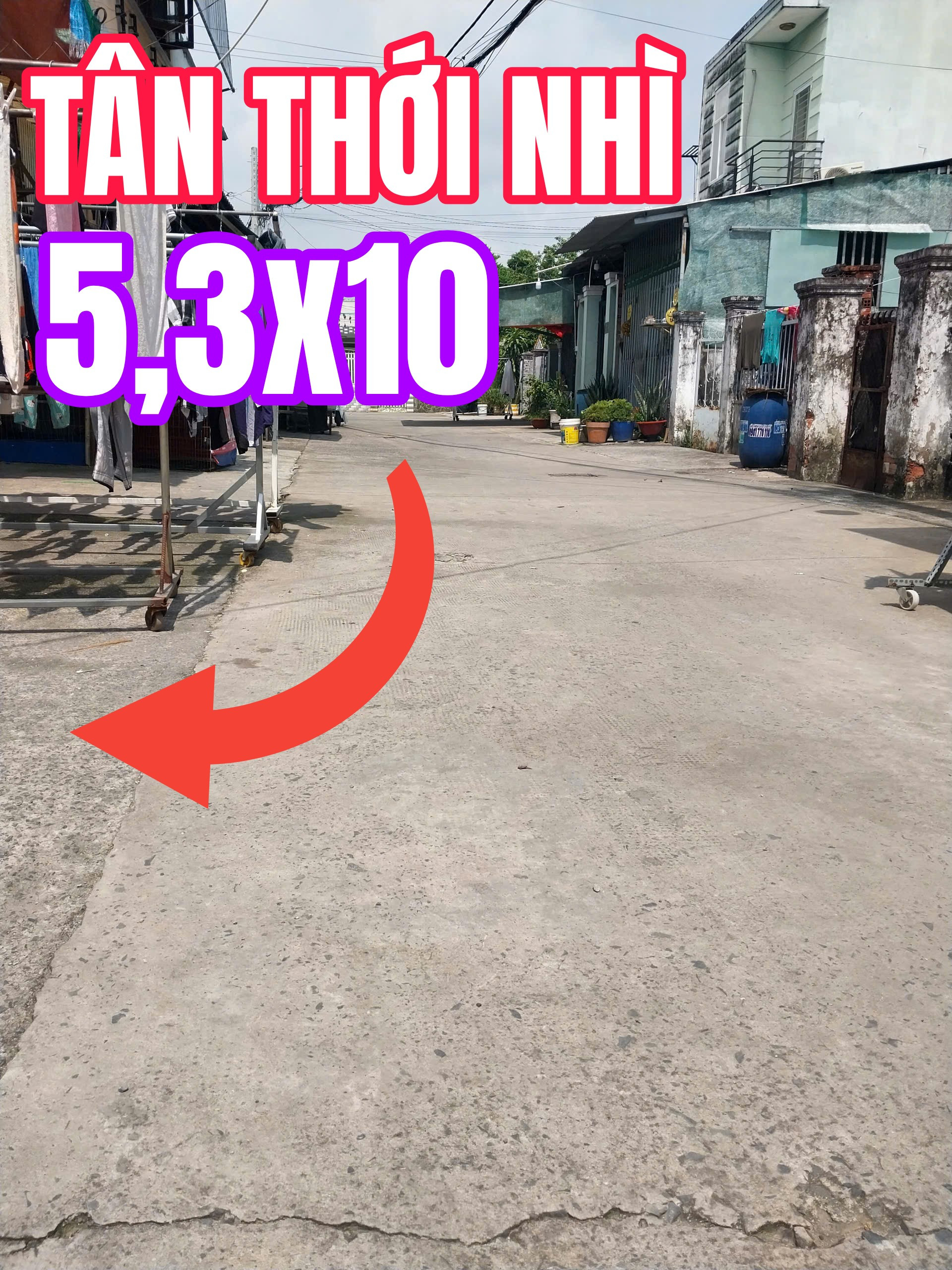 Hàng hiếm, Bán đất 54m² giá 2ty290 Tân Thới Nhì 9,  Xã Xuân Thới Sơn