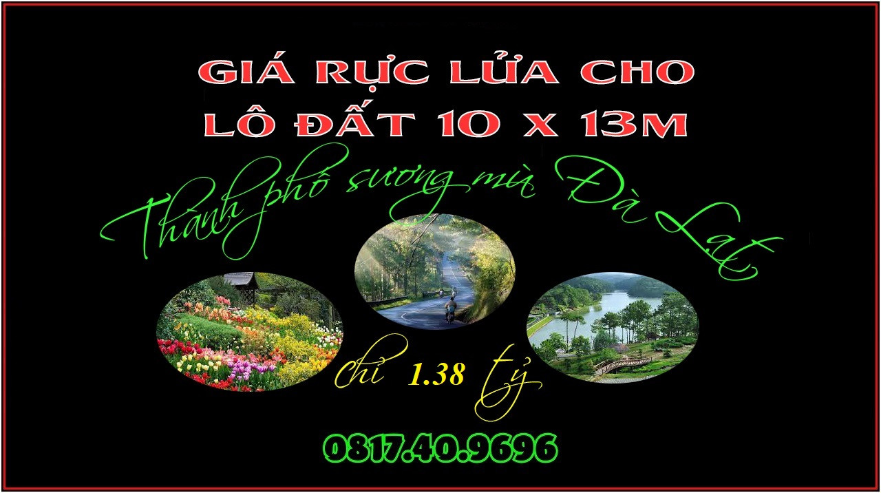 Cần bán lô đất 10 x 13m thành phố Đà Lạt chỉ 1.38 tỷ