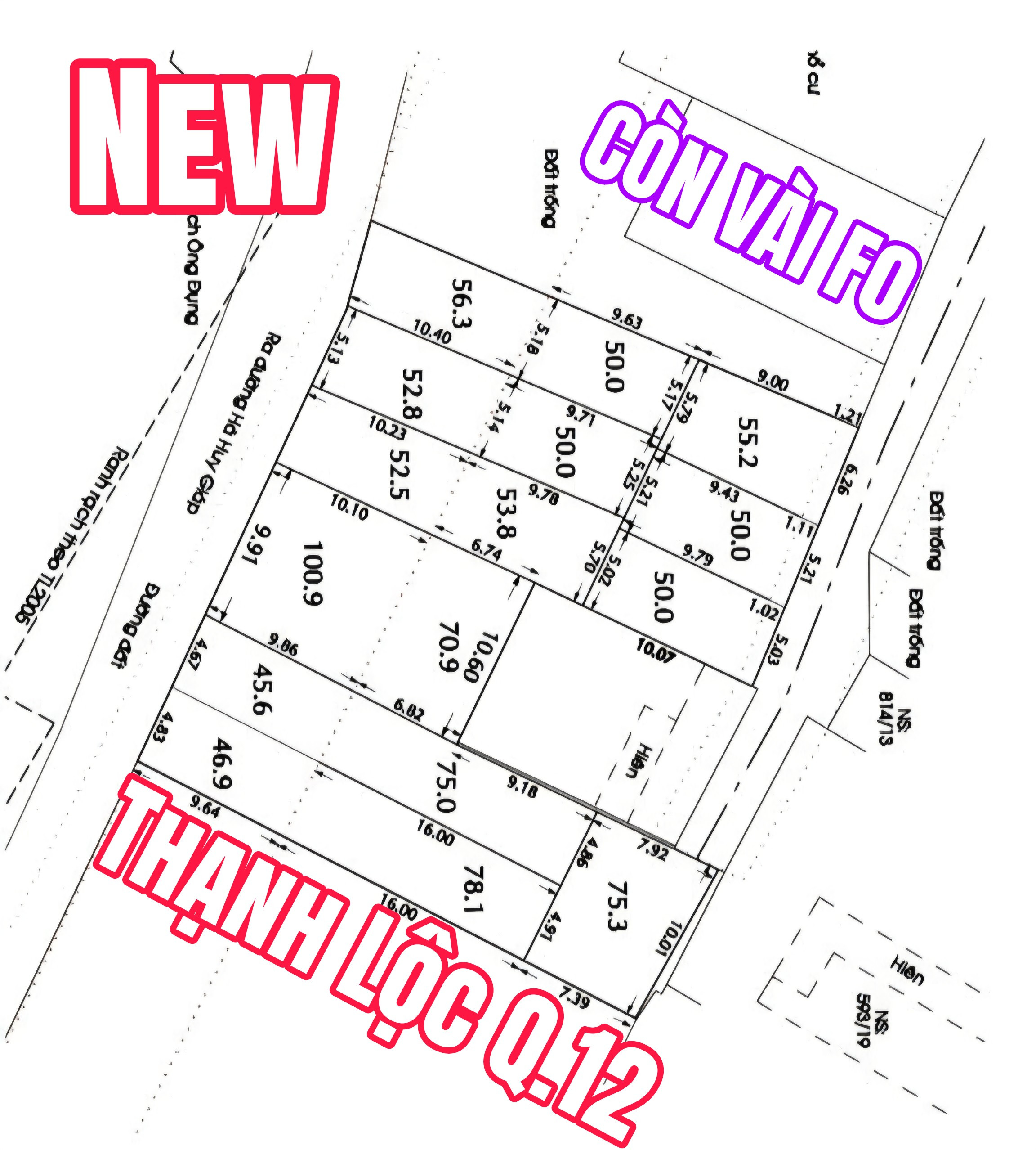 🟥Bán đất mặt tiền View Sông Thạnh Lộc 60m² có sẵn 50m² thổ cư ngang 5m giá 3.85 tỷ tại Đường sông ông Đụng Phường An Phú Đông