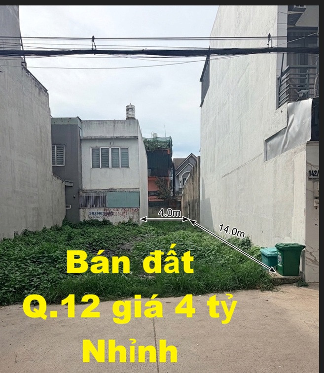 Bán đất Thạnh Xuân 22, Thới An, Quận 12 diện tích 4x14m (56m2), hẻm xe tải tránh, dân trí cao, gần trường học, chợ, công an