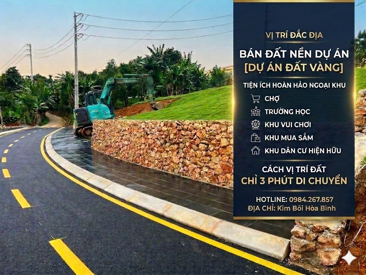 chỉ 6tr/m2 sở hữu ngay đất nghỉ dưỡng có khoáng nóng tại kim bôi. hòa bình