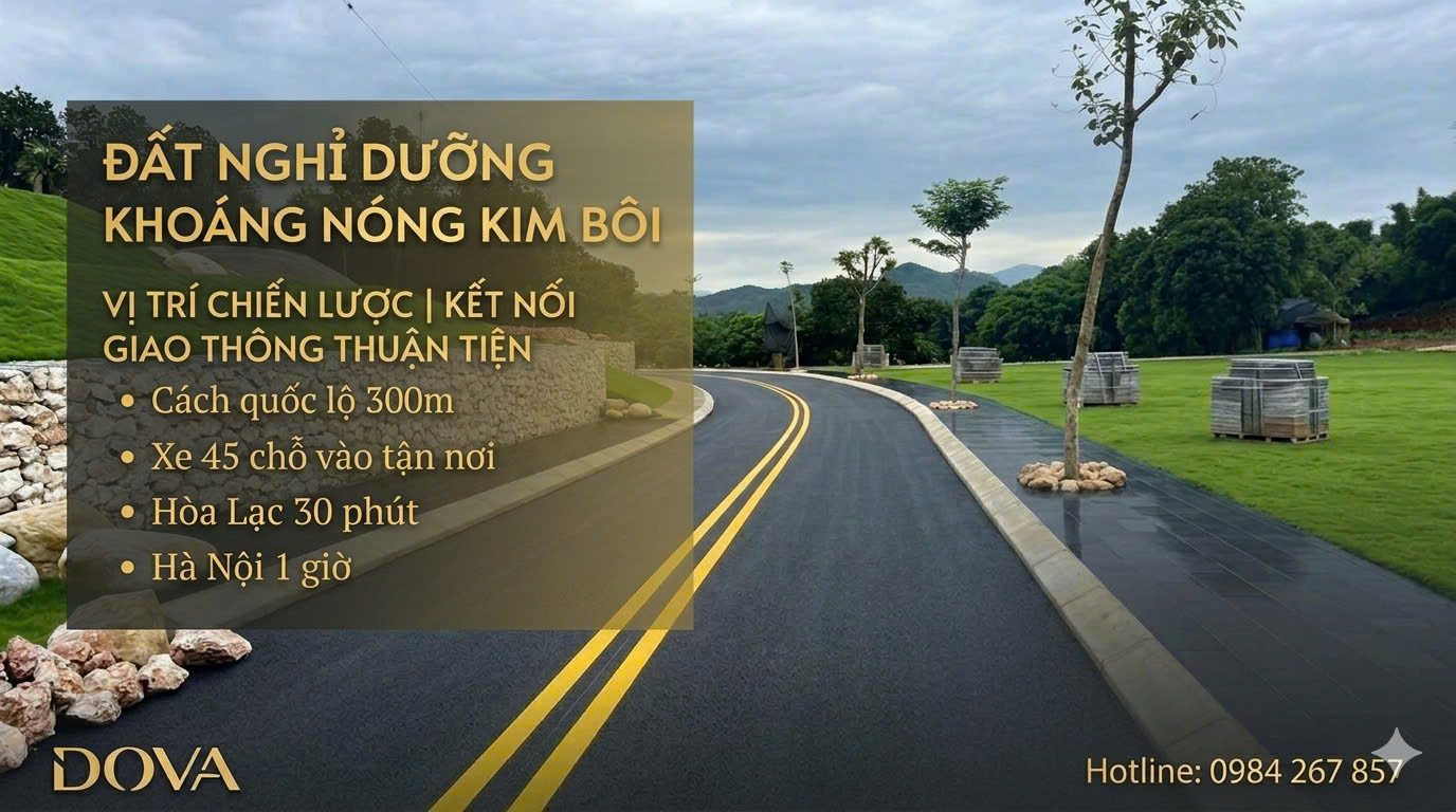 chỉ 6tr/m2 sở hữu ngay đất nghỉ dưỡng có khoáng nóng tại kim bôi. hòa bình