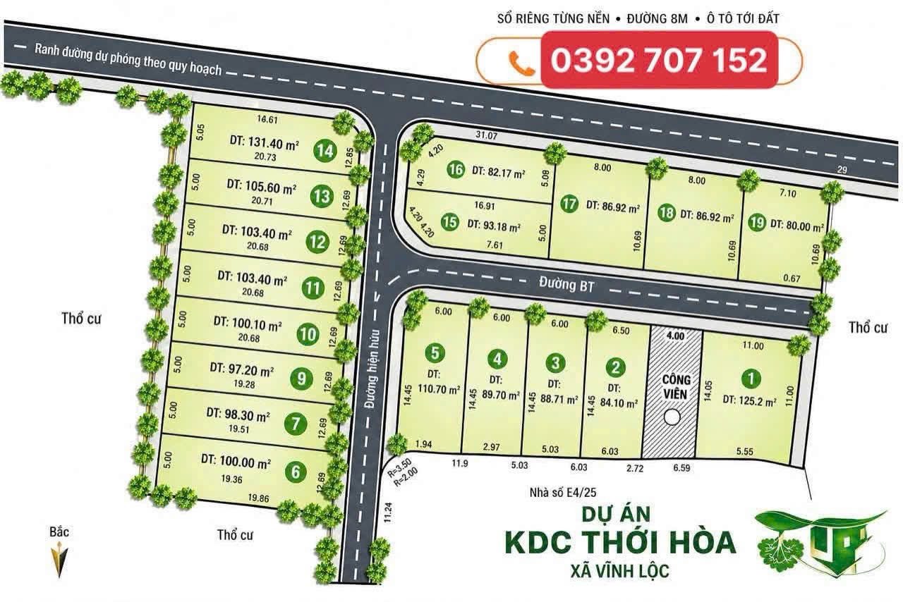 Đất SHR Ngay Trung Tâm Chợ Thới Hoà sát KCN Vĩnh Lộc A.  DT: 5*17m full Thổ cư
