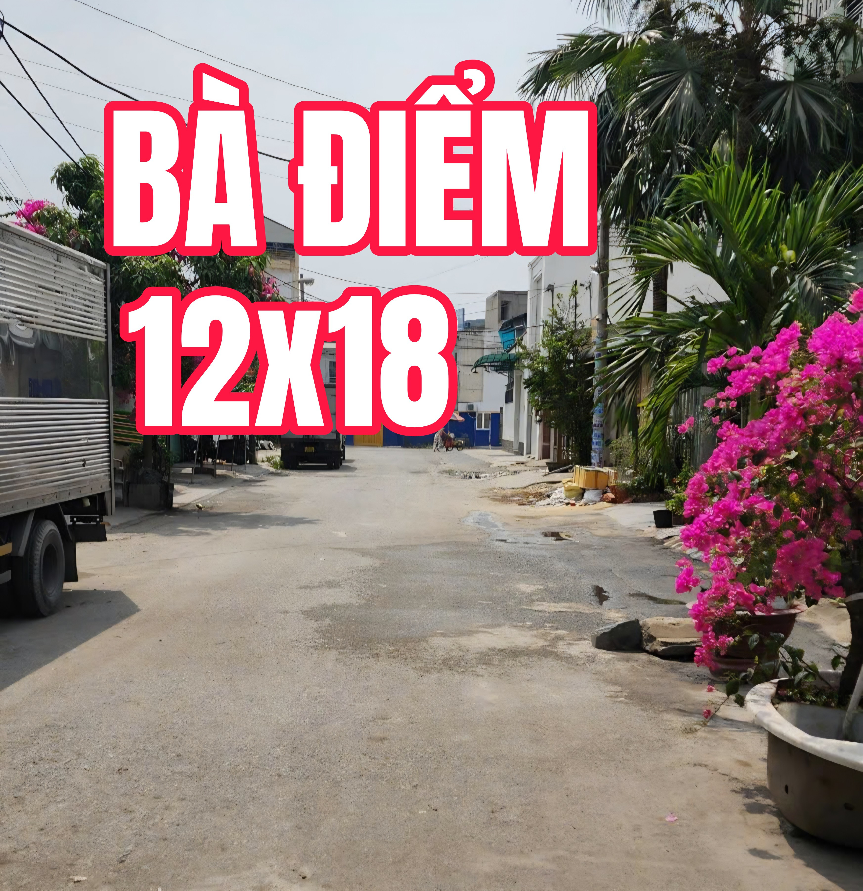 🟥Đất đẹp giá tốt ngay Bà Điểm gần QL1A, KCN Tân Bình 12x18m=220m² full thổ cư giá 11.5 tỷ làm văn phòng, cty kho xưởng