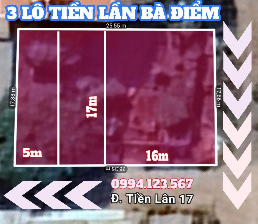 Bán đất 85m² thổ cư 5x17m giá 4.75 tỷ KDc Bà Điểm gần Phan Văn Hớn