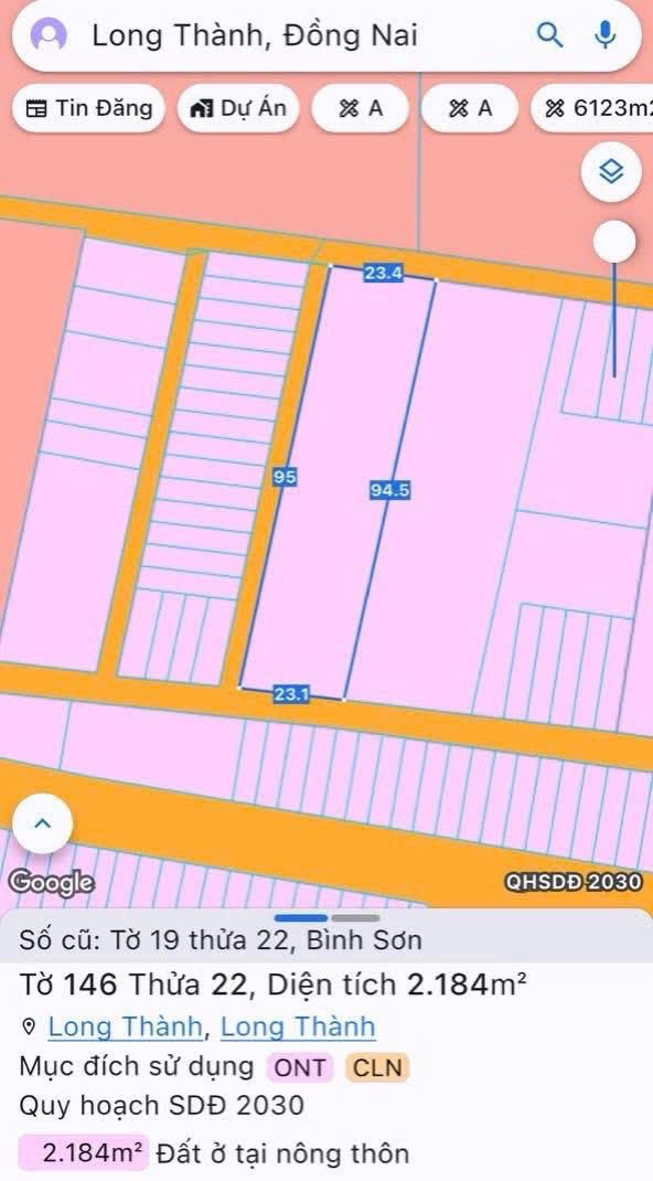 Lô đất quá đẹp thích hợp phân lô bán nền Bình Sơn gần sân bay Long Thành Đồng Nai 2184m2